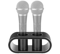 Peut contenir deux microphones, support de rangement de microphone de bureau en métal, organisateur de micro de table, support de microphone en alliage d'aluminium pour les maisons, karaoké, boîtes de