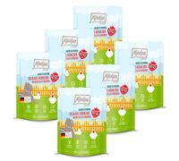 MjAMjAM - Premium Alimentation Humide pour Chats - Quetschie - Chicks & Friends Poulet délicat aux Fraises fruitées, Paquet de 6 (6 x 300g), sans céréales