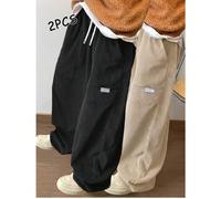 Peut être un cadeau pour le père, une paire de pantalons en velours côtelé doublés de thermique pour hommes, style décontracté, sportif, extérieur et de rue, fabriqués en 100% polyester, confortables 