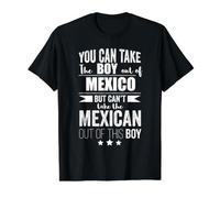 Peut Sortir Le garçon du Mexique Fierté Mexicaine Proud Patriotic T-Shirt Graphique avec Valeur, Homme, Noir, S