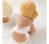Peut tirer les vêtements pour chien, vêtements d'automne et d'hiver, ours en peluche de Poméranie, petit chiot, capuche épaisse et chaude pour animal de compagnie (couleur café)