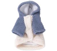 Peut tirer les vêtements pour chien, vêtements d'automne et d'hiver, ours en peluche de Poméranie, petit chiot, capuche épaisse et chaude pour animal de compagnie (gris bleu)