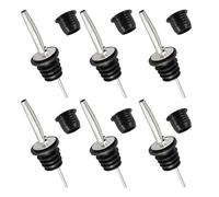 PEUTIER 12pcs Becs Verseurs pour Bouteilles et Adaptateurs, Verseur Bouteille Alcool Acier Inoxydable Bec Verseur Huile d'Olive pour Bar de Sirop de Vin d'Alcool Bouteilles à Grand Col