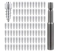 PEUTIER 200 Pièces Goujons pour Pneus, 4x12mm Goujon Pneu pour Neige Clou pour Pneu avec Outil d'Installation pour Voiture Camion Moto Vélo Coffre VTT SUV Accessoires Auto
