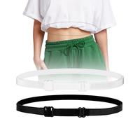 PEUTIER 2pcs Bandes de Recadrage, Bande Réglable Bande de Chemise Bande Elastique Chemise Bande de Haut Court Ceinture de Rentrage pour Femme, Transformez Votre Style (Noir + Blanc)