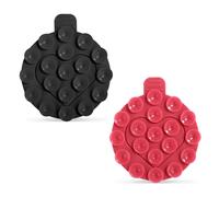PEUTIER 2pcs Support de Téléphone à Ventouse, Poignée Téléphone Ronde Collante Support Téléphone Silicone Double Face Coeur Fidget Jouet Téléphone Accessoire pour Surface Plane (Noir, Rose Rouge)