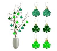 PEUTIER 36pcs Décorations d'arbre de la Saint-Patrick, 3 Styles Ornements à Suspendre de Trèfle en Plastique, Boule de Trèfle Irlandais Décoration Trèfle Cadeaux de Fête pour Maison l'École Fête