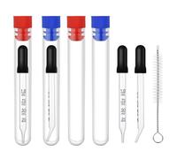PEUTIER 4 Compte Gouttes 1ml, Compte-Gouttes Verre Mesures Pointe Courbée Droite Pipettes Étalonnées avec Tête Caoutchouc Compte-Gouttes Précis pour Huiles Essentielles, Laboratoire, avec Brosse