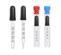 PEUTIER 4 Compte-Gouttes de 1ml avec 4 Flacons, Compte-Gouttes en Verre avec Mesures Pipettes Compte-Gouttes avec Tête en Caoutchouc Pipette en Verre pour Médicaments Huiles Essentielles Laboratoire