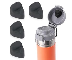 PEUTIER 4 Pièces Bouchon Anti Déversement pour Stanley Quick FILP GO 24oz 36oz, Anti-Déversement Bouchon de Rechange Pièces Bouchon de Bouche de Bouchon de Bouteille Joint Bouchon en Silicone (Noir)