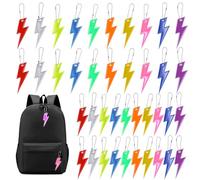 PEUTIER 40pcs Pendentifs Réflecteurs de Sécurité, 10 Couleurs Foudre Porte-Clés Réfléchissant avec Chaînes Étanche Double Face Pendentif Réflecteur pour Sac à Dos Sac d'École Marche Course à Pied
