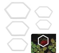 PEUTIER 5 Pièces Corral de Plantes Flottantes d'Aquarium, Anneaux d'alimentation Mousse pour Poissons Hexagone Anneau Nourriture pour Aquarium pour Maintenir Les Plantes Flottantes en Place (Blanc)