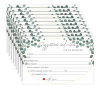 PEUTIER 50pcs Cartes de Conseils et de Voux pour M. et Mme, Cartes de conseils de Mariage pour Mariés Cartes de Suggestions et Voux pour Fête Prénuptiale Décoration de Réception de Mariage