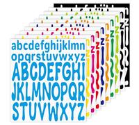 PEUTIER 520pcs Autocollants Lettres, 10 Feuilles d'Autocollants Lettres Minuscules Majuscules 2,5 cm 5 cm Vinyle Imperméables Scrapbooking Affiche Artisanat Coloré