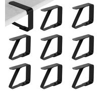 PEUTIER 8pcs Pince à Nappe de Table d'Extérieur, en Acier Inoxydable Supports de Nappe Pinces de Qualité Supérieure en Métal Attache Nappe pour Nappes de Pique-Nique Fête de Mariage (Noir)