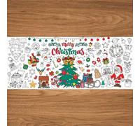 PEUTIER Grande Affiche à Colorier, 182,5 x 75,5 cm Imperméable Géante pour Noël Décoration de Table Travaux Manuels Affiche Géante à Colorier pour Décorations de Noël Jouets Fête Salle de Classe