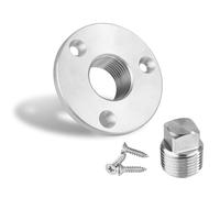 PEUTIER Kit de Bouchon de Vidange de Bateau, Bouchon de Vidange de Bateau Durable avec Vis et Anneau Extérieur Bouchon de Vidange pour Bateau pour Bouchon de Bateau Fileté de Tableau Arrière(Argent)