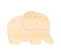 PEUTIER Mon Cadre Photo de Première Année, en Bois Mon Cadre Photo de 12 Mois Tableau Photo du 1er Anniversaire Forme d'Éléphant Cadeau pour Garçons Filles Nouveau-Né Bébé Maman Souvenirs