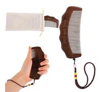 PEUTIER Peigne de Travail en Bois avec Poignée Corde, Peigne D'accouchement Bois de Santal Outil D'acupression et L'accouchement Femmes Enceintes Comprend un Tissu Indispensables pour Grossesse