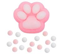 PEUTIER Squishy Patte de Chat, Plastique Squeeze Jouet avec 10 Mini Boules Moelleuses Squishy Patte de Chat en Gelée Kawaii Relaxant Jouets pour Animaux pour Adolescents Adultes (Rose)