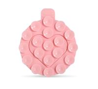 PEUTIER Support de Téléphone à Ventouse, Support Téléphone Silicone Double Face Poignée Téléphone Ronde Collante Conception Forme Cour Accessoires Smartphone pour Surface Plane Miroir (Rose)