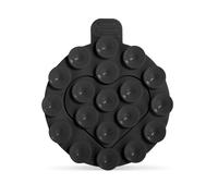 PEUTIER Support de Téléphone à Ventouse, Support Téléphone Silicone Double Face Poignée Téléphone Ronde Collante Conception Forme Cour Accessoires Smartphone pour Surface Plane Miroir (Noir)
