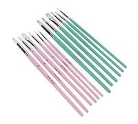 Peutre en nylon de 12 PCS, Brosse lavable légère pour la peinture en acrylique et aquarelle (Vert + violet)