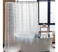 PEVA Rideau Douche Anti Moisissure Imperméable 180x180cm Cube D'eau 3d, Avec 12 Crochets Lavable Ourlet Lesté Étanche,Antibactérien Séchage Rapide,Rideau Baignoire pour Salle de Bain, pour Baignoire