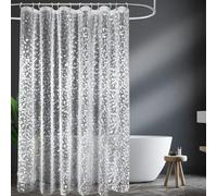 PEVA Rideau Douche Anti Moisissure Imperméable 180x180cm Galets 3d, Avec 12 Crochets Lavable Ourlet Lesté Étanche,Antibactérien Séchage Rapide,Rideau Baignoire pour Salle de Bain, pour Baignoire