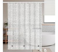 PEVA Rideau Douche Anti Moisissure Imperméable 180x180cm Pierre Concassée 3d, Avec 12 Crochets Ourlet Lesté Étanche,Antibactérien Séchage Rapide,Rideau Baignoire pour Salle de Bain, pour Baignoire