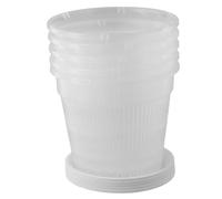 PEVAVFZMMY Lot de 5 pots for orchidées for soucoupes en plastique transparent for rempotage de plantes for fleurs for trous, pot en maille for contrôle des racines Pot de fleurs