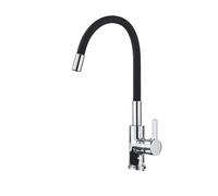 PEVAVFZMMY Robinet d'évier de cuisine for nez en gel de silice Plusieurs couleurs disponibles Robinet mélangeur d'eau chaude et froide dans toutes les directions Montage sur pont rotatif robinet(Black