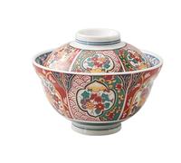 Pevfeciy Bol À Soupe En CéRamique Avec Couvercle Bol À Ramen 700 ml grands Bols Vaisselle Japonais Motif de pivoine, magnifique Bols accessoire de table