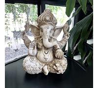 Pevfeciy Ganesh Statue Bouddha Exterieur Jardin Elephant Decoration Interieur 30 cm Deco Bureau Dieu du Succès Ornement Décoratif, H-30 cm, Résine