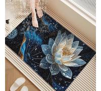 Pevfeciy Tapis de Douche antidérapant 50X50 cm Tapis antidérapant Douche de Motif de Lotus en PVC Doux et avec Trous de Drainage Haute perméabilité à l'eau adapté aux Zones humides