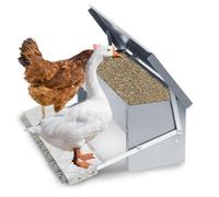 Peviasot 1 distributeur automatique de nourriture pour poules, 5 kg, avec couvercle, mangeoire, pédale automatique, mangeoire pour volailles, étanche et anti-rats