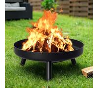 Peviasot Brasero - Diamètre : 80 cm - Avec 3 pieds et poignées amovibles - Protection contre la rouille - Pour jardin, terrasse, foyer, barbecue