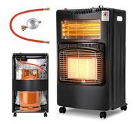 Peviasot Chauffage au gaz 4200 W et chauffage électrique 1200 W - Chauffage au gaz infrarouge - Avec 3 dispositifs de protection - Bouteilles de gaz jusqu'à 15 kg - Avec régulateur de pression de gaz