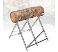 Peviasot Chevalet de sciage pliable avec 3 supports galvanisés - Avec support de tronçonneuse - Charge maximale : 150 kg - Convient pour les scieries, ateliers
