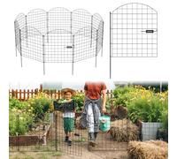 Peviasot Clôture de jardin décorative - 1 porte + 4 clôtures d'étang - Clôture en métal avec éléments de clôture et enclos - Clôture de jardin pour animaux de compagnie - Avec serrure - Clôture pour