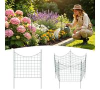 Peviasot Clôture de jardin décorative, 5 pièces | Système d'emboîtement flexible - Clôture en métal inoxydable - 5 éléments métalliques avec 6 barres enfichables - Clôture