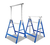 Peviasot Lot de 2 échafaudages télescopiques, support de travail pliant, réglable en hauteur de 80 à 130 cm, réglable sur 7 positions, en métal, capacité de charge maximale 200 kg, Bleu