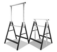 Peviasot Lot de 2 tréteaux d’échafaudage télescopiques - Support de travail pliable - Hauteur de travail variable de 80 à 130 cm - Réglable en hauteur sur 7 positions - Support métallique, capacité de