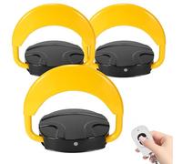 Peviasot Lot de 3 barrières de parking pliables, télécommande pour poteau de parking, surveillance automatique avec fonctions d'alarme, anti-collision 180°, poteau rabattable anti-collision
