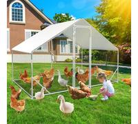 Peviasot Poulailler enclos 3 x 2 x 2 m avec serrure de sécurité et chiffon de peinture en polyéthylène imperméable, nettoyage rapide, enclos pour poules, cage à oiseaux, petits animaux et plantes