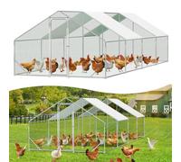 Peviasot Poulailler enclos 3 x 8 x 2 m avec serrure de sécurité et chiffon de peinture en polyéthylène imperméable, nettoyage rapide, enclos pour poules, cage à oiseaux, petits animaux et plantes