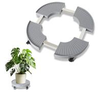 Peviasot Rouleau de pot de fleurs rond avec roues pivotantes à 360° - Charge maximale : 200 kg - Pour l'intérieur et l'extérieur - Gris