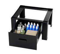 Peviasot Support de machine à laver avec tiroir 62,5 x 54,5 x 32,5 cm, meuble bas pour machine à laver jusqu'à 150 kg, support pour machine à laver, étagère pour machine à laver, 1 socle noir