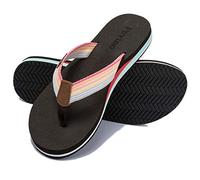 Pevino Tongs orthopédiques pour femme, sandales décontractées et confortables avec soutien de la voûte plantaire, Brun, 8