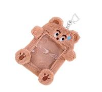 PEVive An1ma1 Porte-cartes photo avec porte-clés pour photo de fille, Ours en sueur